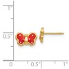 Black Bow Jewelry Kids 10mm Red Butterfly Post Earrings in 14k Yellow Gold and Enamel - 4 of 4
