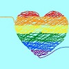 Adult Design By Humans Rainbow Colored String Pride Heart By corndesign Racerback Tank Top - 2 of 2