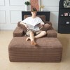 WJSHOME Oversized Chaise Lounge Chair Indoor, Plush Corduroy Boneless Sofa Bed, Cloud Reading Chair with Throw Pillow for Living Room - 4 of 4