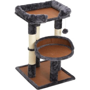Multi-Level Cat Tree for Indoor Cats, Modern Cat Tower with Double Beds & Scratching Posts, 27 in Cute Cat Tree - 1 of 4