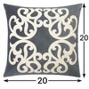 Tramull 20"x20" Polyester Velvet Pillowcase, Hidden Zipper for Easy Removal - 2 of 4