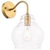 Elegant Lighting Pierce 1 light Brass and Clear seeded glass wall sconce - 4 of 4