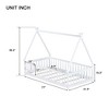 VASIP Twin Tent-Shaped Floor Bed with Guardrails and Support Slats, for Kids' Room ,Gray - 2 of 4