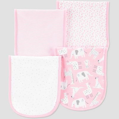 Baby Girls' 4pk Burp Cloth Set - Just One You® made by carter's Pink