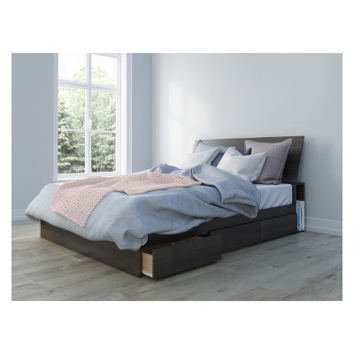 Tribeca Storage Bed and Headboard Queen Black - Nexera