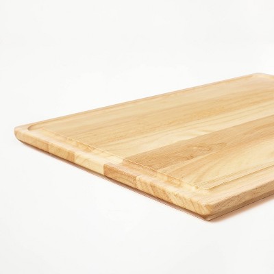 14&#34;x20&#34; Rubberwood Carving Board with Juice Groove Natural - Figmint&#8482;