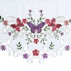 Collections Etc Embroidered Butterfly Garden Scalloped Edge Café Kitchen Curtains - 3 of 4