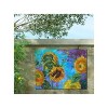 Cottage Garden West of The Wind Sunflower ON Blue Yellow, Blue, Purple 40 x 30 Inch Waterproof Gallery Wrapped Canvas, Outdoor Garden, Yard, Patio All - 2 of 2