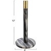 Storied Home Modern Marble Paper Towel Holder with Brass Detail, Grey - 3 of 4