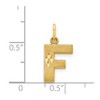 Black Bow Jewelry 14k Yellow Gold, Julia Collection, Small Satin Block Initial F Pendant - 4 of 4