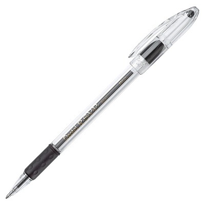 Pentel R.S.V.P. Refillable Ballpoint Pen, 1 mm Medium Tip, Black Ink, Clear Barrel, pk of 12