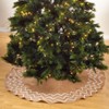 Saro Lifestyle Beaded Design Burlap Tree Skirt, 53" Round, Natural - 2 of 4