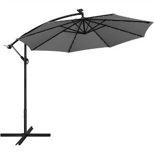 Yaheetech 10 Ft Patio Offset Umbrella with Crank & Cross Base - 1 of 4