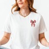 Christmas Bow Quilted Print - Women's Short Sleeve Graphic T-Shirt - 3 of 4