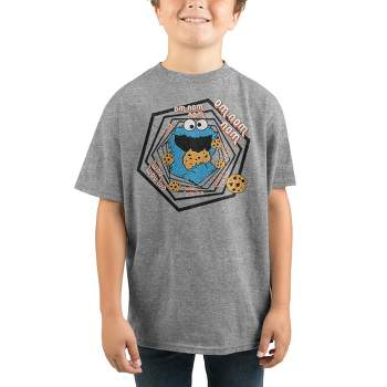 Sesame Street Cookie Monster Cookie Frame Men’s Navy T-shirt-Small