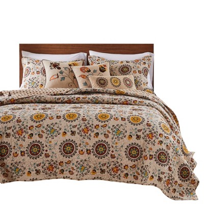 Greenland Home Fashion Andorra Quilt & Sham Bonus Set 4-Piece, Multicolor - Twin