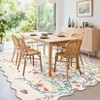 Modern Washable Area Rug, Soft Floral Floor Carpet with Non Slip Backing, Low Pile Stain Resistant Foldable Floor Mat for Living Room, Black - 2 of 4