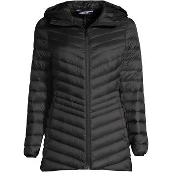 Lands' End Women's Outerwear Wanderweight Ultralight Packable Hooded Long Down Jacket