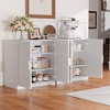 PexFix Modern Wooden Sideboard Cabinet Buffet Cabinet with 2 Doors and Adjustable Shelf Console Accent Cabinets for Dining/Living Room Entryway - 4 of 4