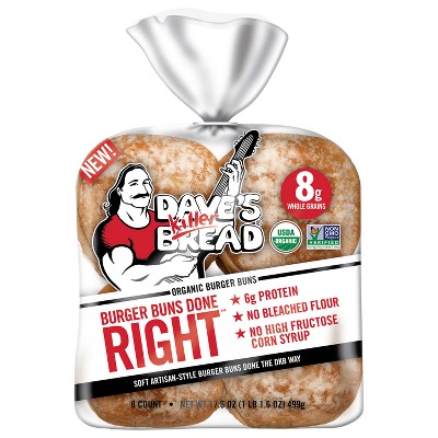 Dave's Killer Bread Organic  White Burger Buns Done Right Hamburger Buns - 16oz