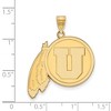 Black Bow Jewelry 10k Yellow Gold Utah Runnin Utes NCAA Extra Large Pendant - 2 of 3