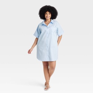 Women's Easy Woven Mini Shirtdress - A New Day™ - 1 of 3