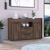 MicBex Farmhouse Sideboard 2 Drawers & 2 Doors Buffet Cabinet with Internal Shelves for Kitchen,Living Room,Walnut - 2 of 4