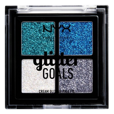 NYX Professional Makeup Glitter Goals Cream Quad Palette Glacier - 0.14oz