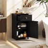 Costway White Floor Storage Cabinet Bathroom Organizer Cupboard Drawer Shelf Bath Towel White/Gray/Black - 2 of 4