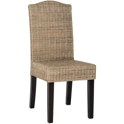 Gray Rattan and Cane Parsons Dining Side Chair Set