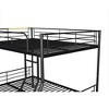 PAGED Full over Full Bunk Bed, Modern Metal Bed Frame, Convertible Triple Bed with Trundle, Ladder and Guardrail for Bedroom - 4 of 4