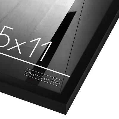 Black 8.5x11 Slim Glass Picture Frame for Wall and Tabletop