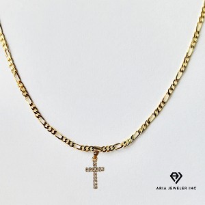 Aria Jeweler Chain with Simple Diamond Cross - 1 of 4