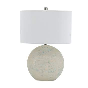16"x23.3" Textured Ceramic Shade with Table Lamp White - A&B Home