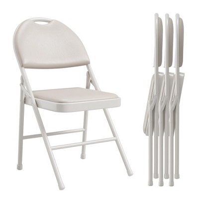 WhizMax 4 Pack Folding Chair, Portable Metal Frame Padded Folding Chairs, Foldable Chairs with Pu Leather Cushion and Back for Office Wedding Party