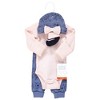 Hudson Baby Girls Thermal Preemie Layette Set 4pc Long Sleeve Outfit, Navy Toile, Preemie - 2 of 4