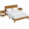 Galano Queen Payne Luxe Bed with Headboard & Elira 2-Drawer Nightstands, Set of 2 – Amber Walnut - 3 of 4