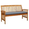 vidaXL Outdoor Patio Bench Garden Park Bench with Cushion Solid Wood Acacia - 2 of 4