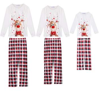 cheibear Family Christmas Pajamas Matching Sets Sleepwear Holiday Home Party Pajama Set