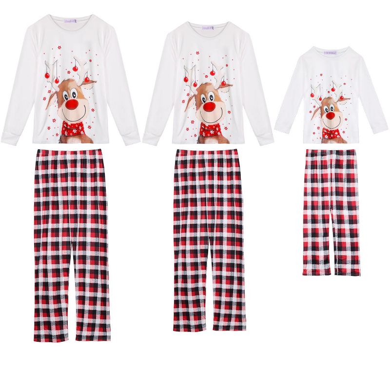 cheibear Family Christmas Pajamas Matching Sets Sleepwear Holiday Home Party Pajama Set, 1 of 5