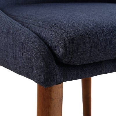 Navy Low-Profile Upholstered Wood Side Chair