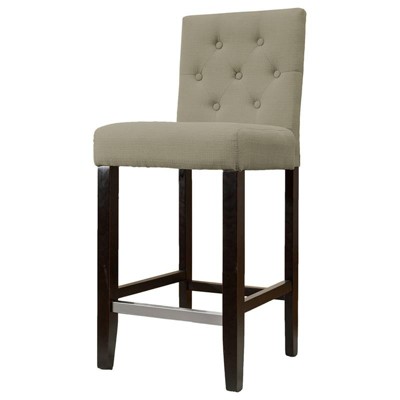 Kimberly 29" Fabric Upholstered Bar Stool in Beige (Set of 2) - Best Master Furniture