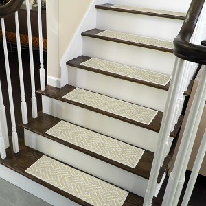 SussexHome Sisal Design Cotton Anti-Slip Stair Treads, 9” X 28“ - 1 of 4