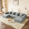 Corduroy U Shaped Sectional Sofa Couch, Reversible & Spacious, Ultimate Comfort with Plush Cushions, Perfect for Modern Living Rooms - 2 of 4