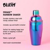 Blush Mirage Rainbow Shaker, Cute Iridescent Cocktail Tools, Cobbler Shaker with Strainer for Bar Carts, Stainless Steel, 20 Oz, Set of 1 - 2 of 4