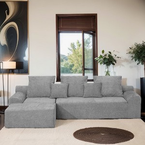 111.2'' Chenille Modular L-Shaped Sectional Sofa with Adjustable Layout, Ergonomic Armrest, No Assembly, for Living Room/Bedroom - 1 of 4