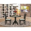 HomeStock 3-Pc Black Finish Solid Wood Top-Round Dining Room Set with Dropleaf-Seats 4 - 2 of 4
