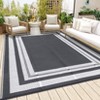 Washable Camping Rug for Patio Easy-Clean Stain-Resistant Plastic Carpet - 2 of 4