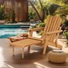 YUHAO Folding Adirondack Chair with Retractable Ottoman - Pre-Assembled for Patio Garden Backyard Porch Pool Deck，Solid Wood，Light Brown - 2 of 4