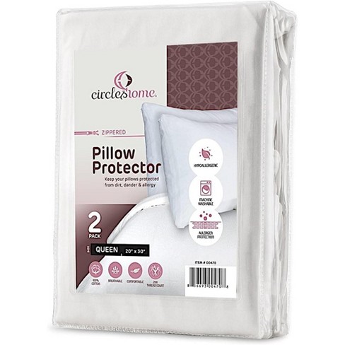 Allerease Waterproof Zippered Pillow Protector, Standard/Queen 